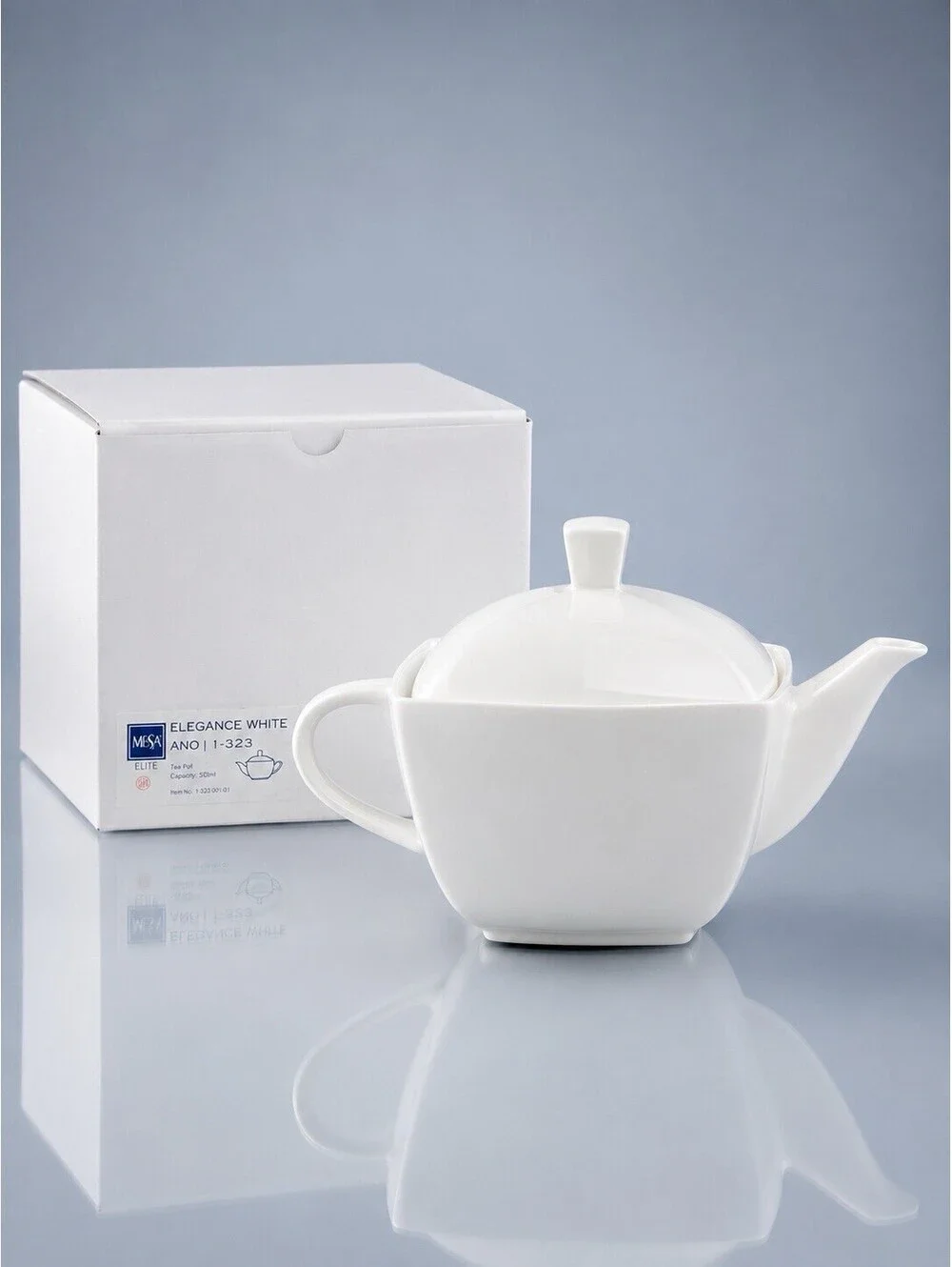 NIB Mikasa 2005 Tea Server Teapot Elegance White Bone China ANO11, 10x6x6.5